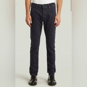 G Star 3301 Slim Jeans Washed Black 35 X 32 NWT Stretch Denim